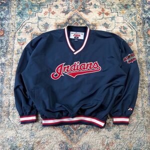 Vintage MLB Cleveland Indians Spellout Light Jacket Large
